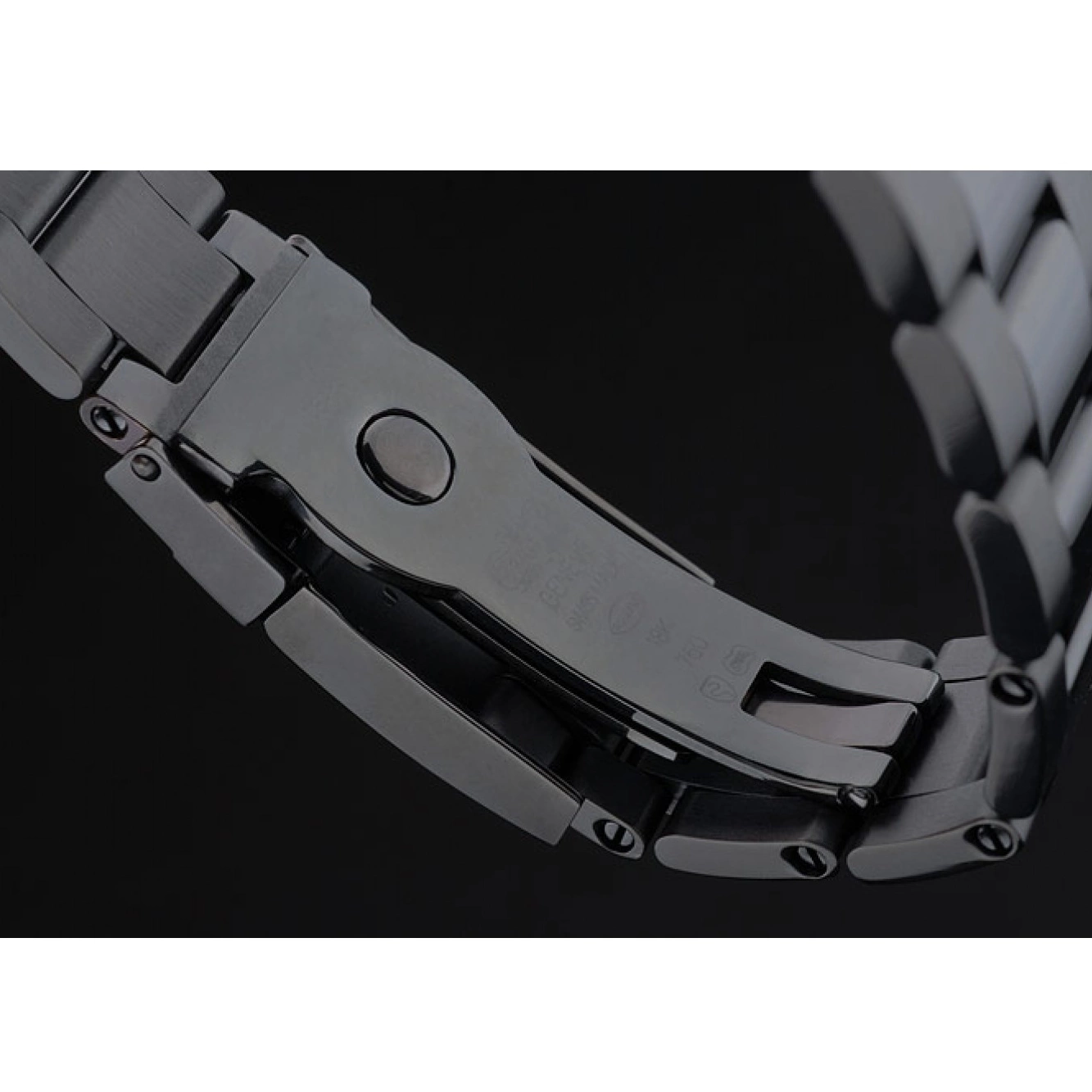 Aaa replica Black Rolex Ion Tachymeter Black Steel Stainless Black Dial Plated Strap Daytona 80247 0605